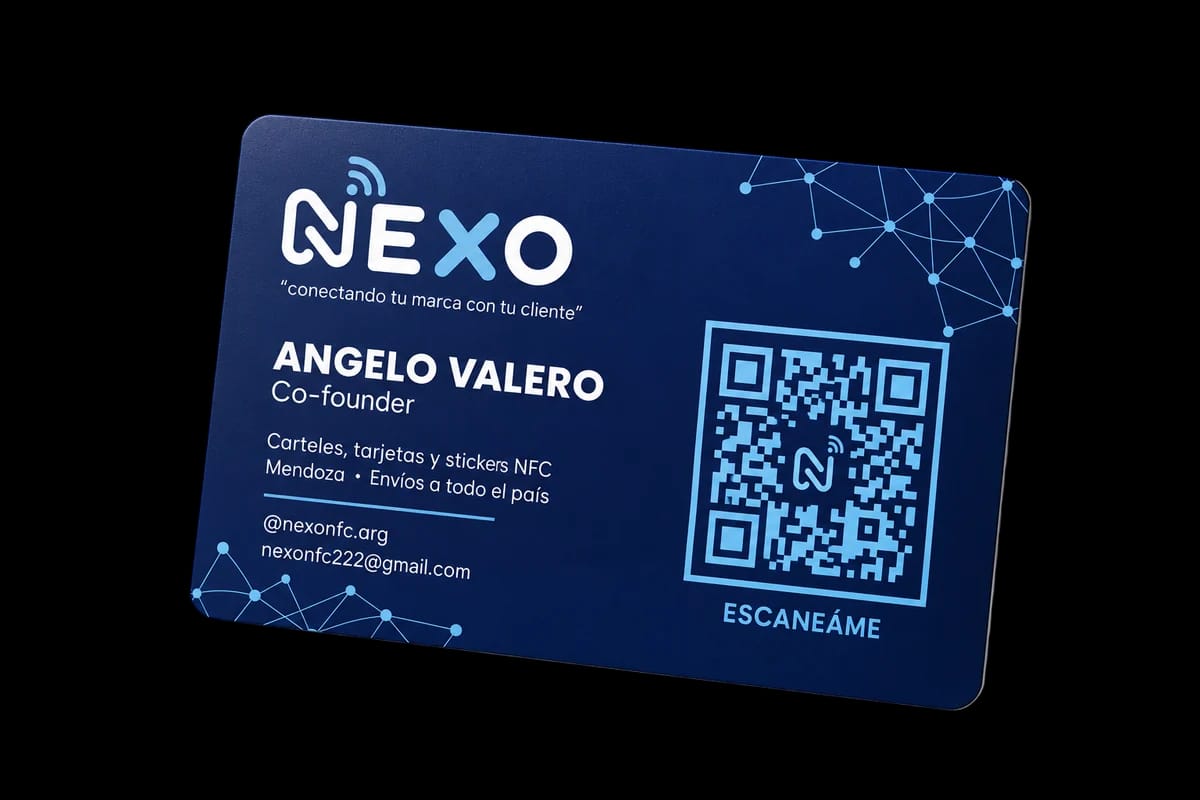 Tarjeta NFC personalizada - Dorso con código QR y contacto